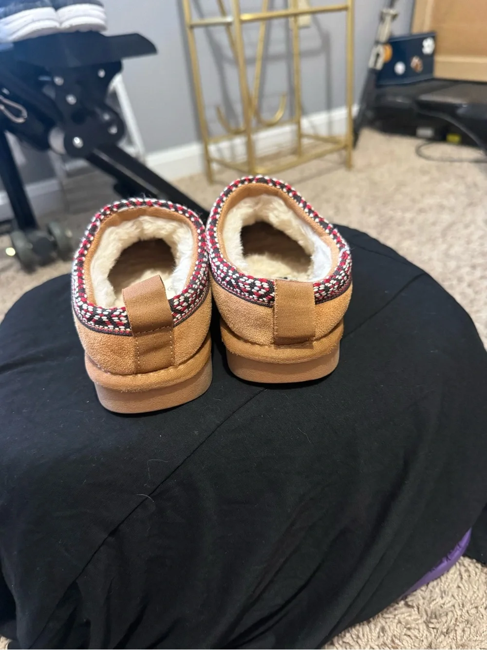 Soda Kids Tan Faux-Suede Slip-On Moccasins with Sherpa Lining